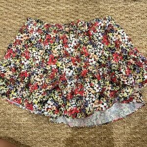 Central Park West Floral Skirt with Ruffles